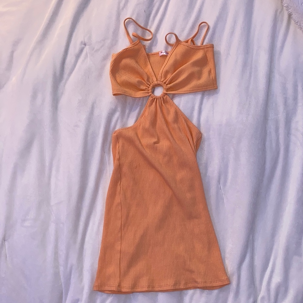 Blue Blush Dress, Orange, size small